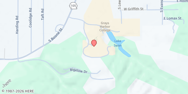 Map showing Harbor Landing Food Pantry - Gym at Gym, Aberdeen, WA