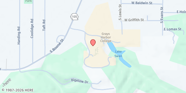 Map showing Harbor Landing - Grays Harbor College at 1620 Edward P. Smith Drive, Aberdeen, WA