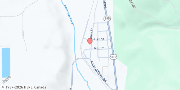 Map showing Addy Rescue Mission Soup Kitchen at 1390 Main Street, Addy, WA