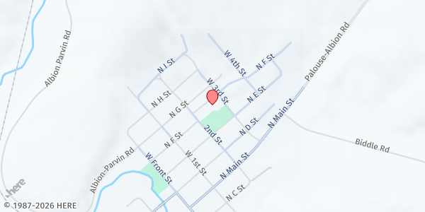 Map showing Council on Aging and Human Services - Town Hall at 310 N F St, Albion, WA