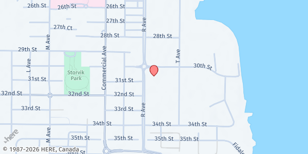 Map showing Salvation Army Anacortes at 3001 R Ave, Anacortes, WA