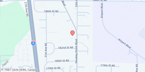 Map showing Stilly Valley Center at 18308 Smokey Point Blvd, Arlington, WA