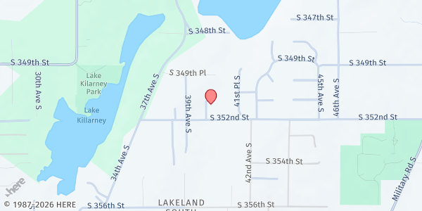 Map showing Federal Way Senior Center Food Pantry - Food Distribution Center at 4016 S 352nd St, Auburn, WA