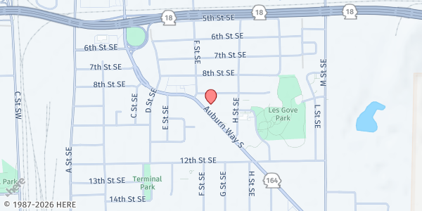 Map showing YMCA of Greater Seattle at 932 Auburn Way S, Auburn, WA