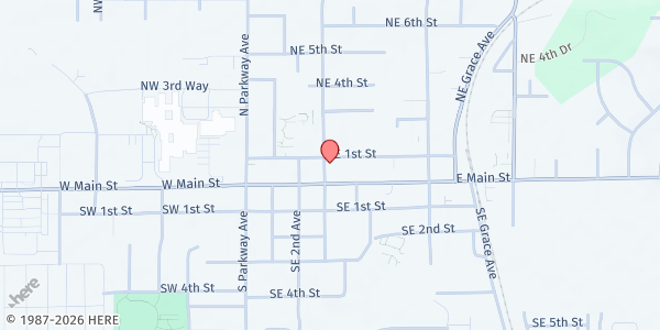 Map showing North County Community Food Bank at 17 NE 3rd Avenue, Battle Ground, WA