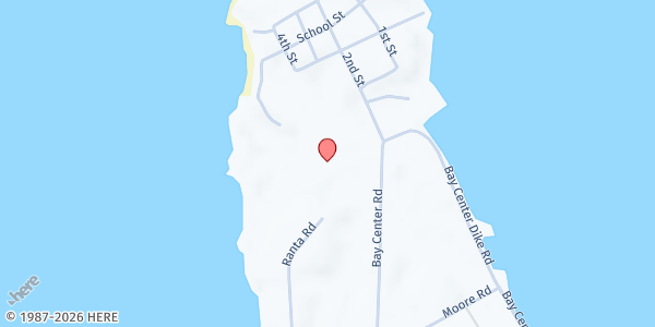 Map showing Bay Center Food Bank at PO Box 420, Bay Center, WA