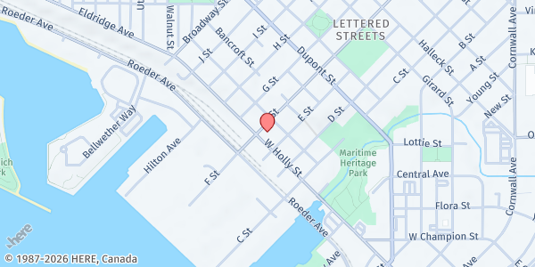 Map showing Lighthouse Mission Ministries - Bellingham at 910 W Holly St, Bellingham, WA