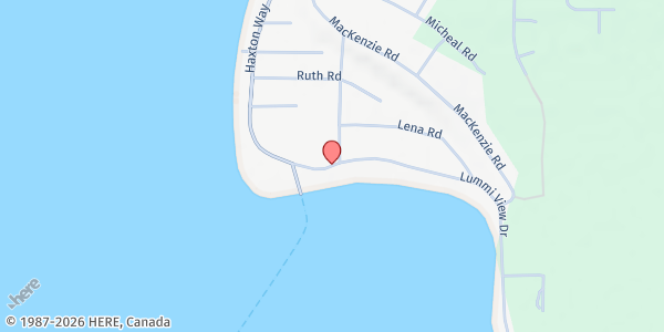 Map showing Lummi Nation Community Services - Food Distribution Center at 2590 Lummi View Dr, Bellingham, WA