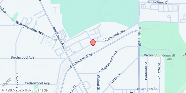 Map showing Salvation Army Bellingham at 1515 Birchwood Ave., Bellingham, WA
