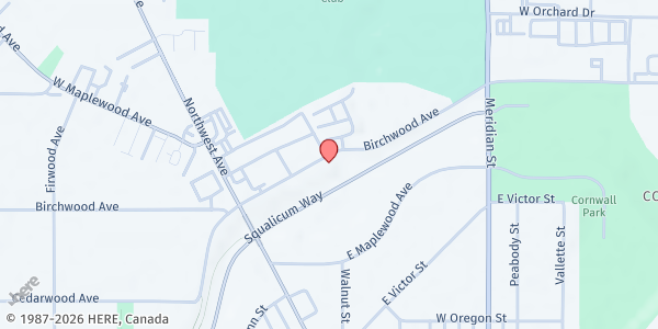 Map showing The Salvation Army Food Bank and Social Services - Bellingham at 1515 Birchwood Ave, Bellingham, WA