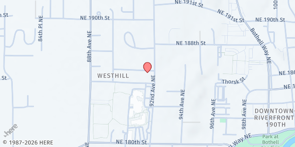 Map showing Bothell Community Kitchen at 18515 92nd Ave NE, Bothell, WA