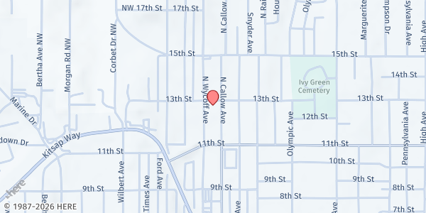 Map showing St. Vincent de Paul - Bremerton Assistance Office at 1137 N. Callow, Bremerton, WA