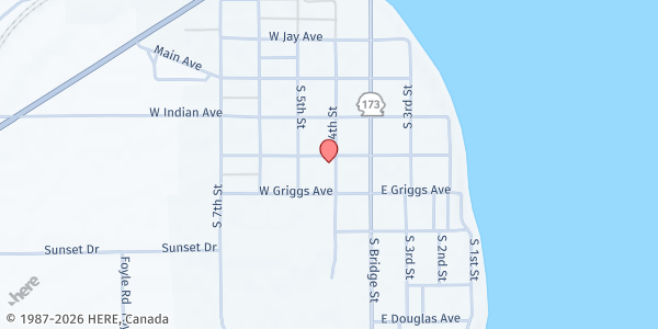 Map showing Brewster Food Bank at 301 S 4th St, Brewster, WA