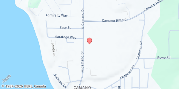 Map showing Camano Chapel Food Bank at 867 West Camano Dr, Camano, WA