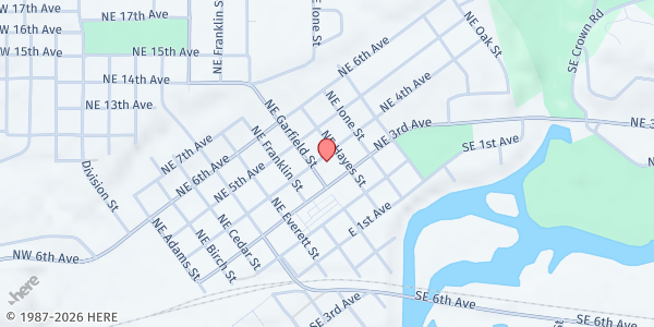 Map showing Lost and Found Cafe at 824 NE 4th Avenue, Camas, WA