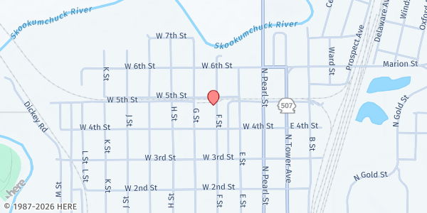 Map showing ACT - A Common Thread at 1025 F St, Centralia, WA