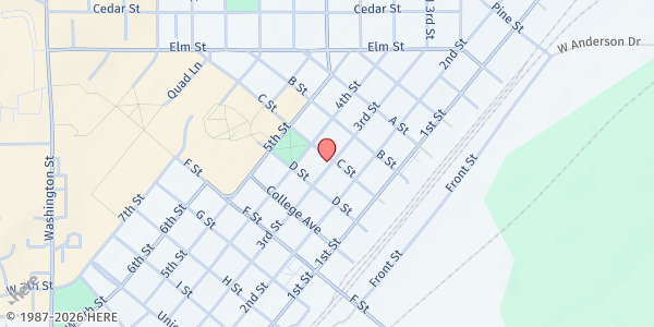 Map showing Cheney Food Bank at 624 3rd Street, Cheney, WA