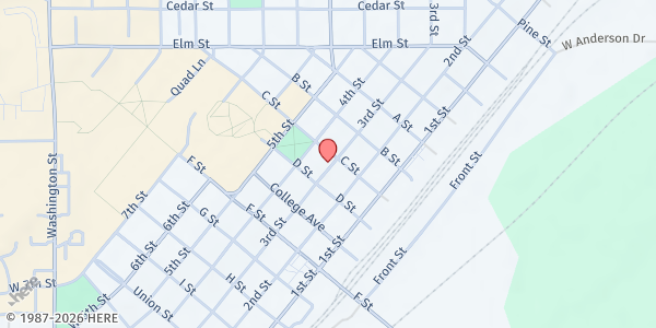 Map showing Cheney Outreach Center at 616 3rd Street, Cheney, WA