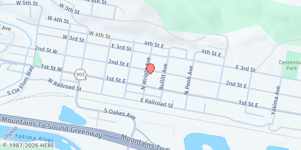 Map showing Church of the Nazarene at 302 E 2nd St, Cle Elum, WA