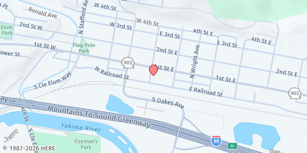 Map showing HopeSource - Cle Elum at 110 N Pennsylvania Ave, Cle Elum, WA