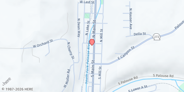 Map showing Council on Aging and Human Services - Colfax at 121 N Main St, Colfax, WA