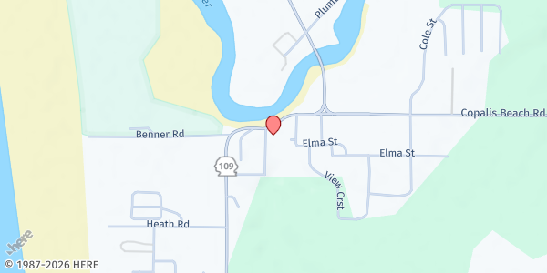 Map showing Copalis Community Food Bank at 3134 State Route 109, Copalis Beach, WA