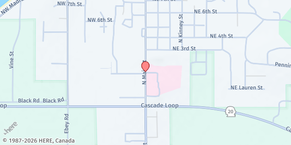 Map showing Gifts from the Heart Food Bank at 203 N Main St, Coupeville, WA