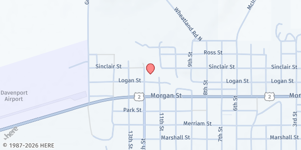 Map showing Lincoln County Care & Share - Food Distribution Center at 202 13th St, Davenport, WA