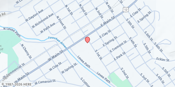 Map showing St Joseph's/St Mark's Catholic at 112 S 1st St, Dayton, WA