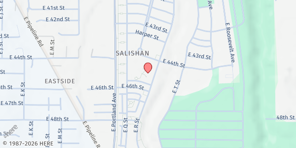Map showing Salishan Family Investment Center at 1724 East 44th Street, Eastside, WA