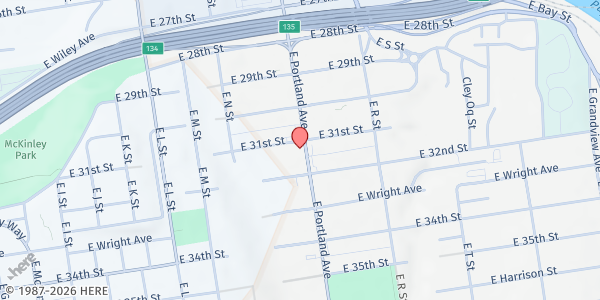 Map showing Tacoma Adventists Community Services at 3108 Portland Avenue East, Eastside, WA