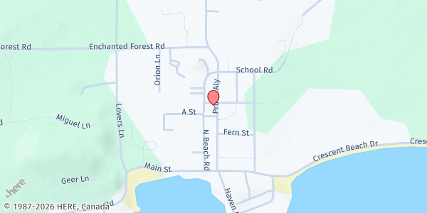 Map showing Orcas Community Resource Center at 374 A N Beach Rd, Eastsound, WA