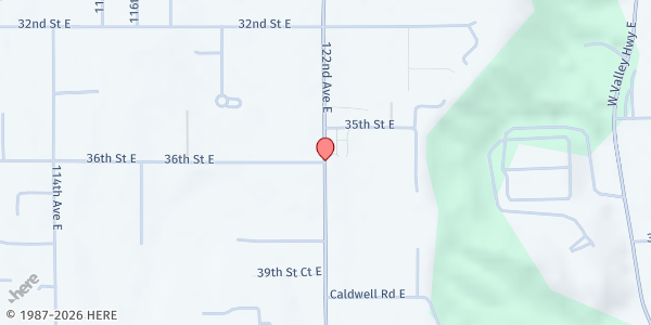 Map showing Nourish Pierce County - Edgewood at 3601 122nd Ave E, Edgewood, WA