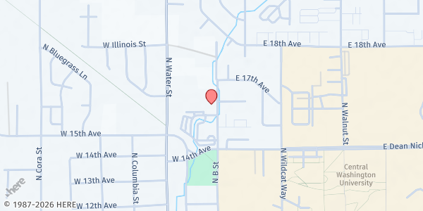 Map showing FISH Food Bank - Friends in Service to Humanity at 1513 N B St, Ellensburg, WA