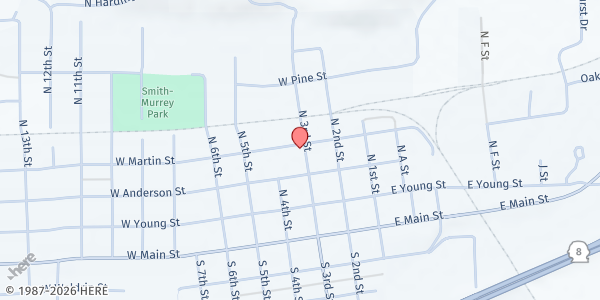 Map showing Northwest Life Center - Food Distribution Center at 315 N 3rd St, Elma, WA