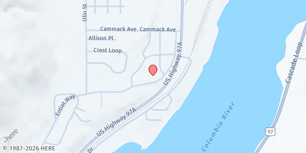 Map showing Entiat Valley Community Services Food Bank at 2084 Entiat Way, Entiat, WA