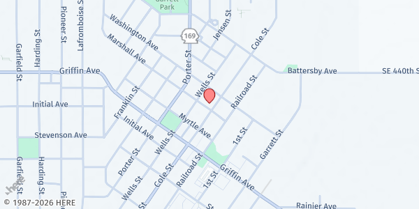 Map showing Plateau Outreach Ministries - Enumclaw at 1806 Cole St, Enumclaw, WA