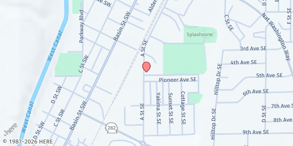 Map showing Ephrata Consolidated Food Bank at 1010 A St SE, Ephrata, WA