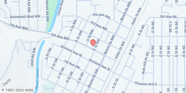 Map showing Maternity & Infant Closet at Methodist Church at 117 C St NW, Ephrata, WA