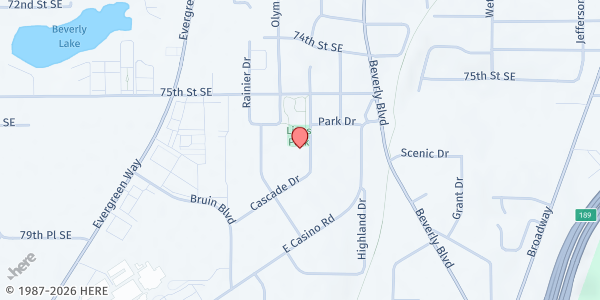 Map showing Boys & Girls Club – Cascade Club at 7600 Cascade Drive, Everett, WA