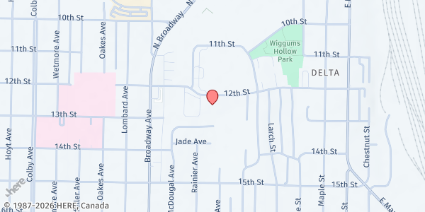 Map showing Everett Boys & Girls Club at 2316 12th St, Everett, WA