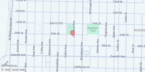 Map showing Everett First Church of the Nazarene at 2502 Lombard Ave, Everett, WA