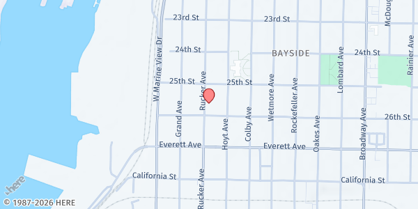 Map showing Salvation Army Everett at 2525 Rucker Ave., Everett, WA