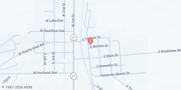 Map showing North Palouse Community Food Bank at 202 N Railroad Ave, Fairfield, WA