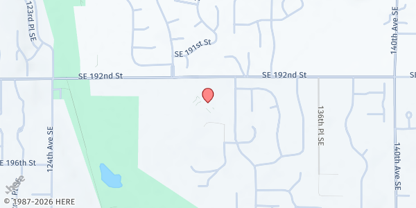 Map showing St. Stephen the Martyr Catholic Church at 13055 SE 192nd St, Fairwood, WA