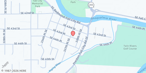 Map showing Fall City Community Food Pantry at 4326 337th Pl SE, Fall City, WA