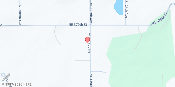 Map showing Lewis River Mobile Food Bank - Fargher Lake at 37604 NE 119th Ave, Fargher Lake, WA