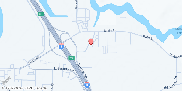 Map showing Ferndale Food Bank at 1671 Main St, Ferndale, WA