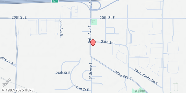 Map showing Fife / Edgewood / Milton Distribution Center at 2303 54th Avenue East, Fife, WA