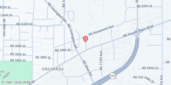 Map showing FISH of Orchards at 6008 NE 110th Avenue, Five Corners, WA